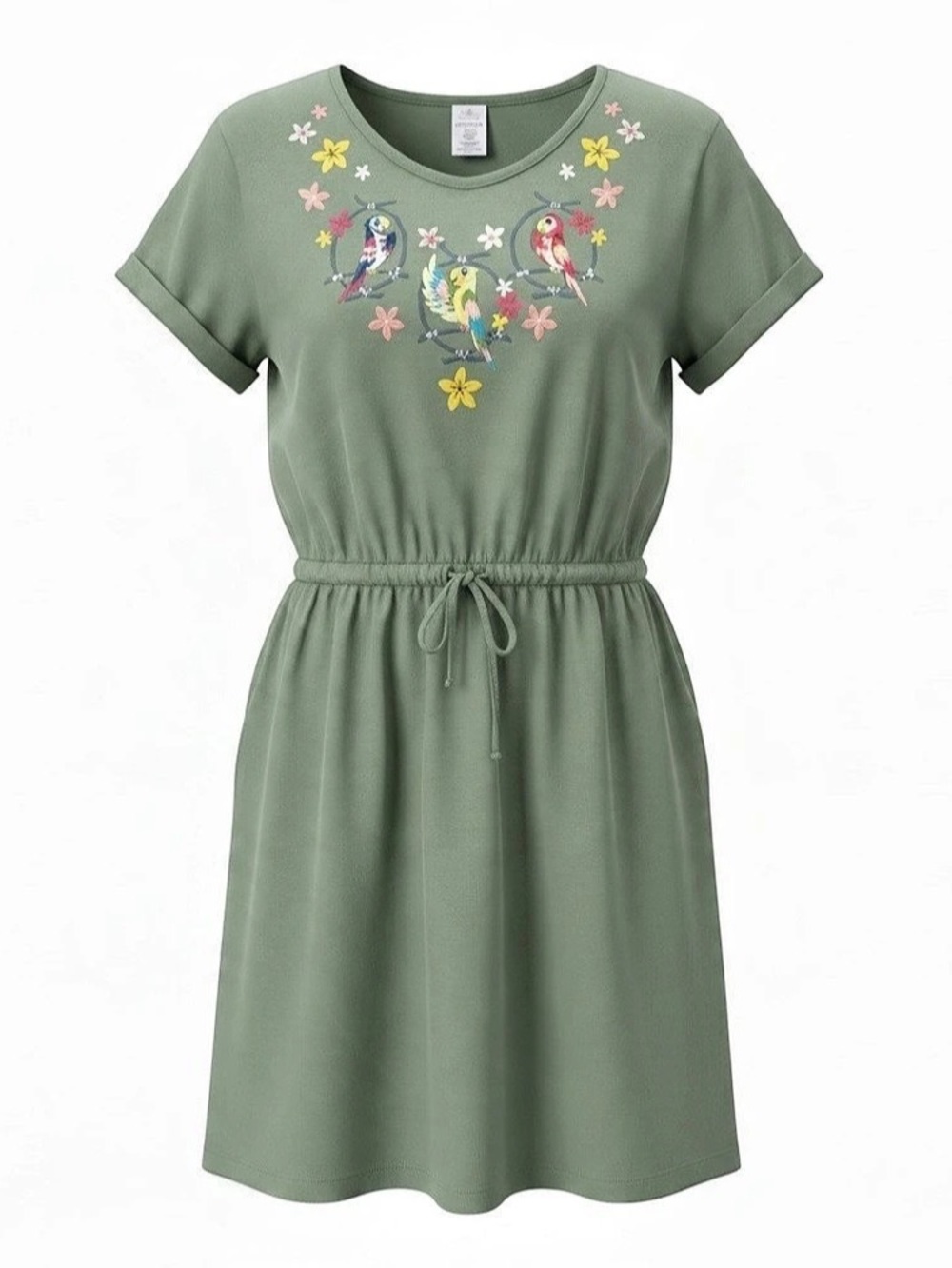 Disney RIO  green parrot dress with drawstring waist #parrot #disney